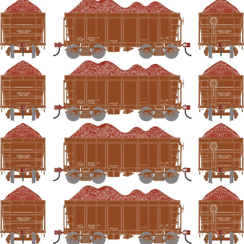 HO 26' PC&F Ore Car Tight-Bottom High Side with Load, Data Only Brown (4)