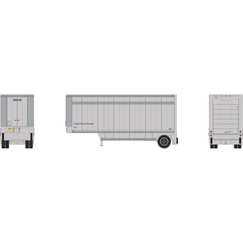HO ATH 28' Parcel (PUP) Trailer, UPS without Shield #299597