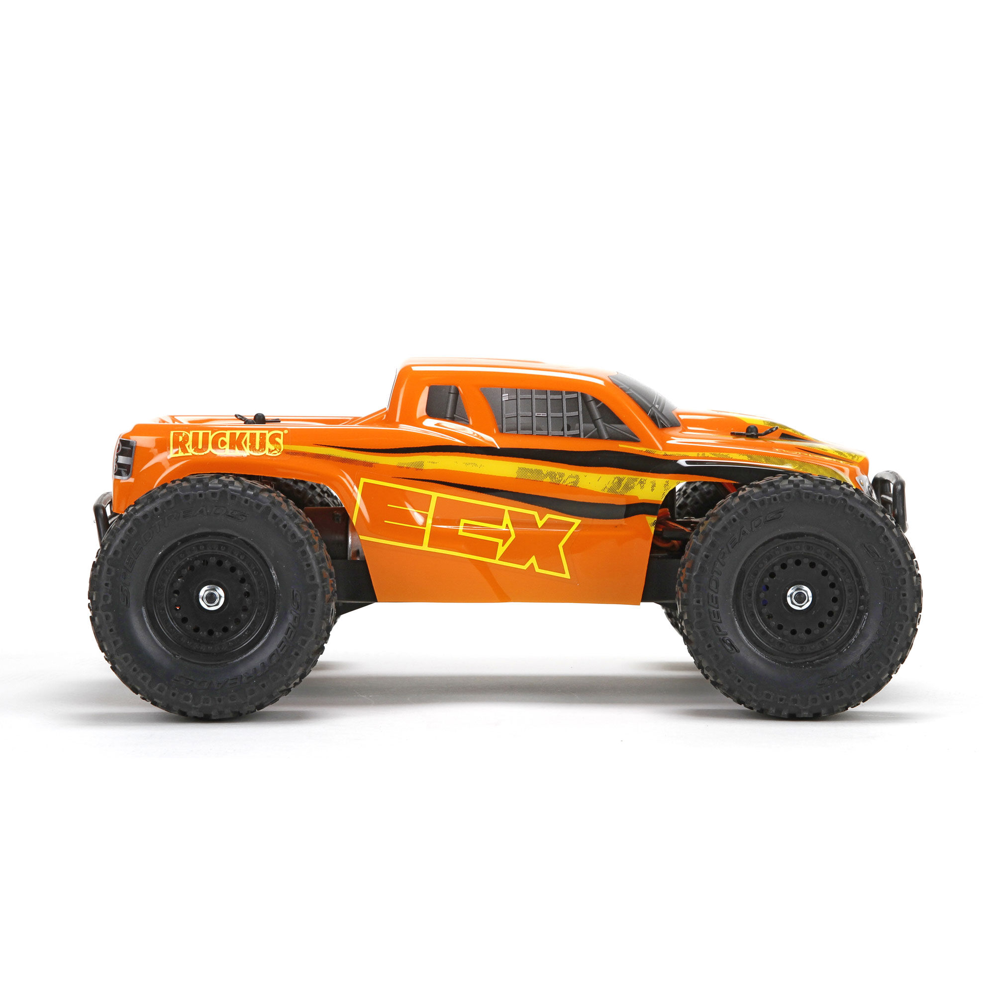 ECX 1/18 Ruckus 4WD Monster Truck RTR, Orange/Yellow | Horizon Hobby