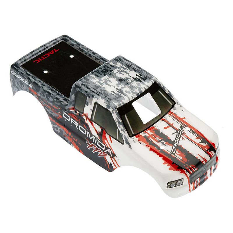 Body with Decals, Gray/Red: Monster Truck FPV
