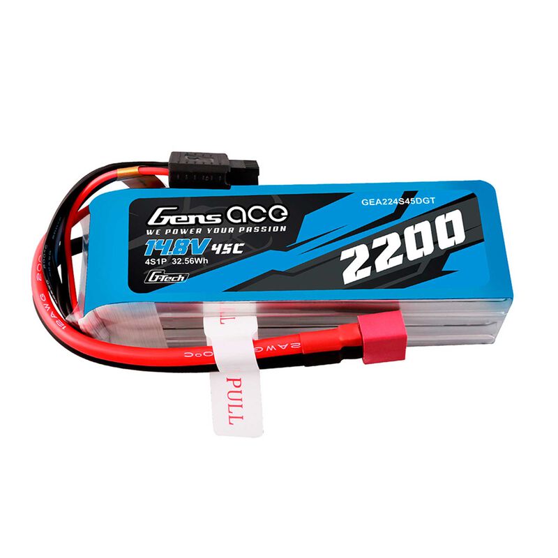 14.8V 2200mAh 45C G-Tech Smart LiPo Battery: Deans