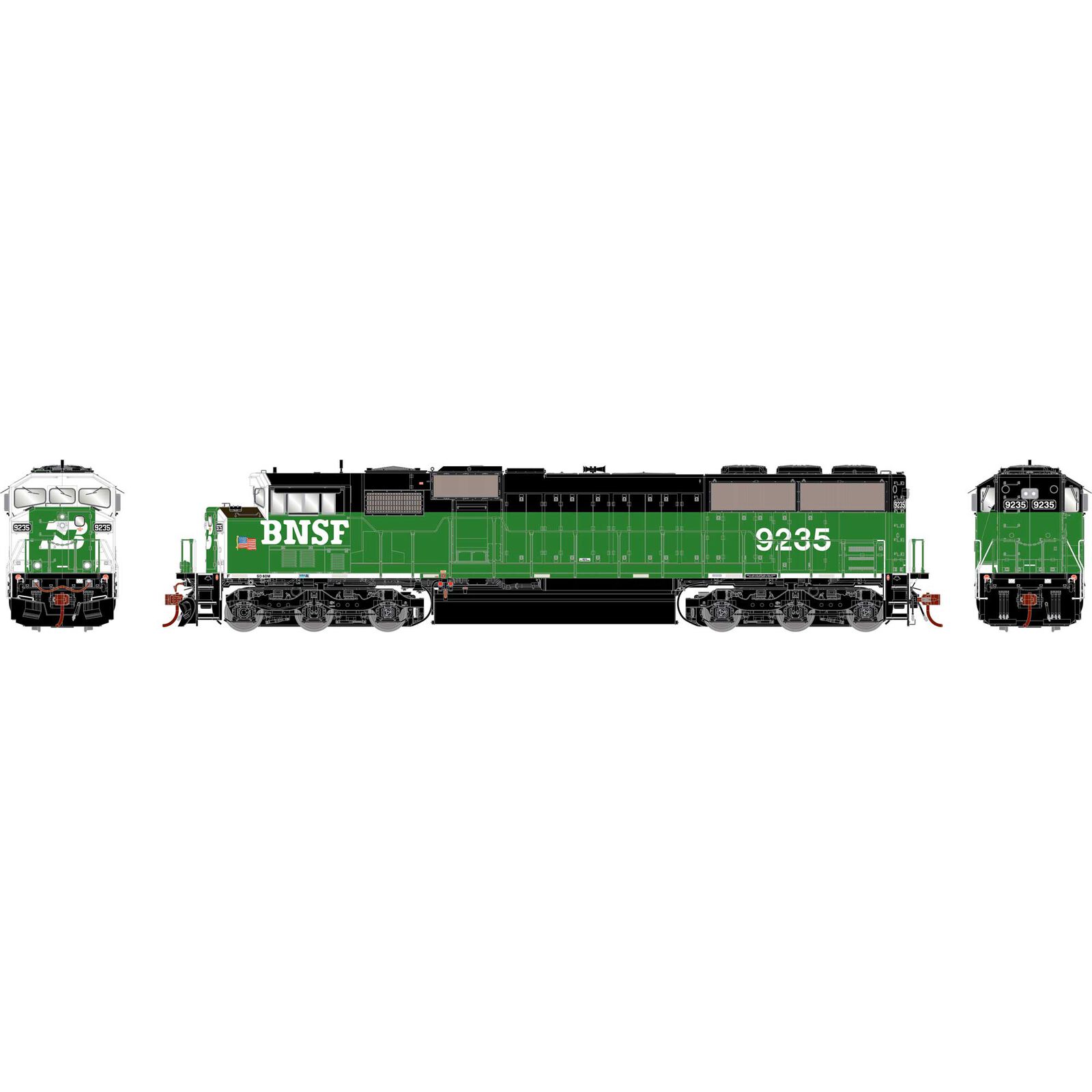 HO SD60M Tri-Clops Locomotive, BNSF #9235