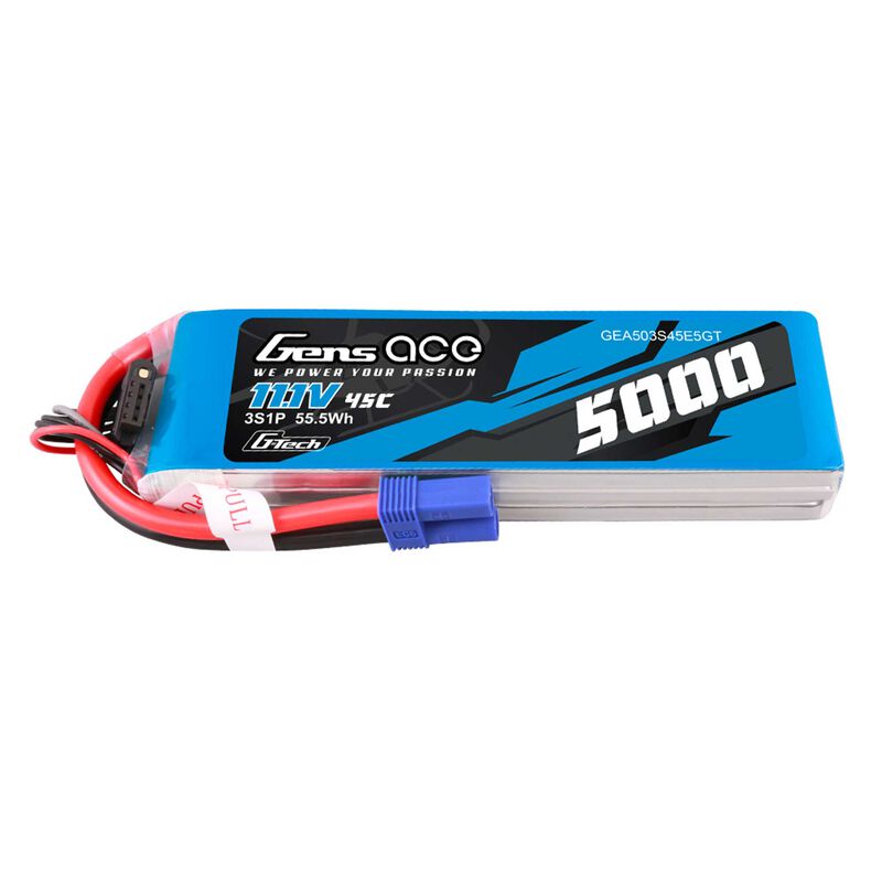 11.1V 5000mAh 3S 45C G-Tech Smart LiPo Battery: Deans
