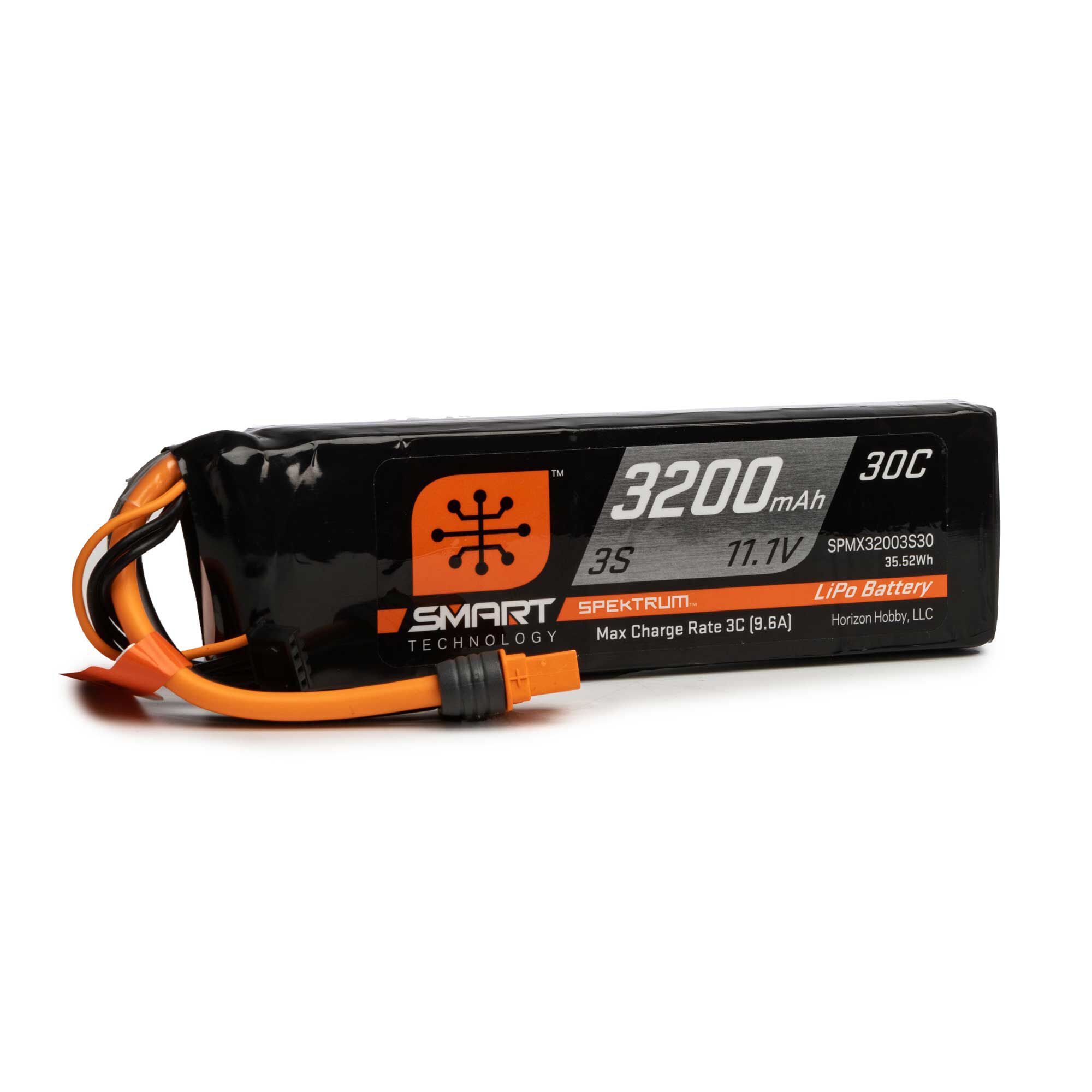 Spektrum SMART 11.1V 3200mAh 3S 30C Smart LiPo Battery: IC3