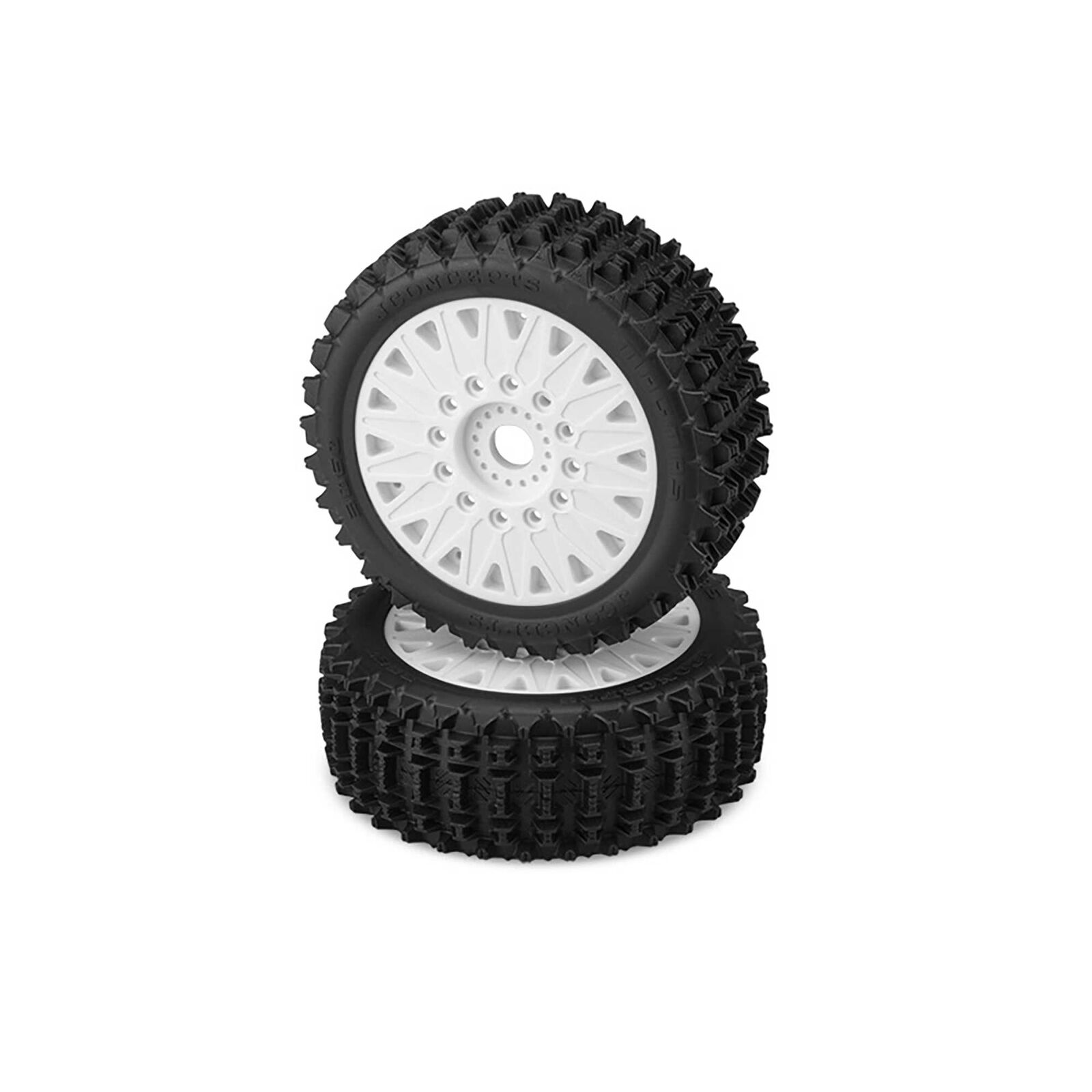 1/8 Magma 83mm Pre-Mounted 4x4 Buggy Tires, White Wheels, Yellow Compound (2)