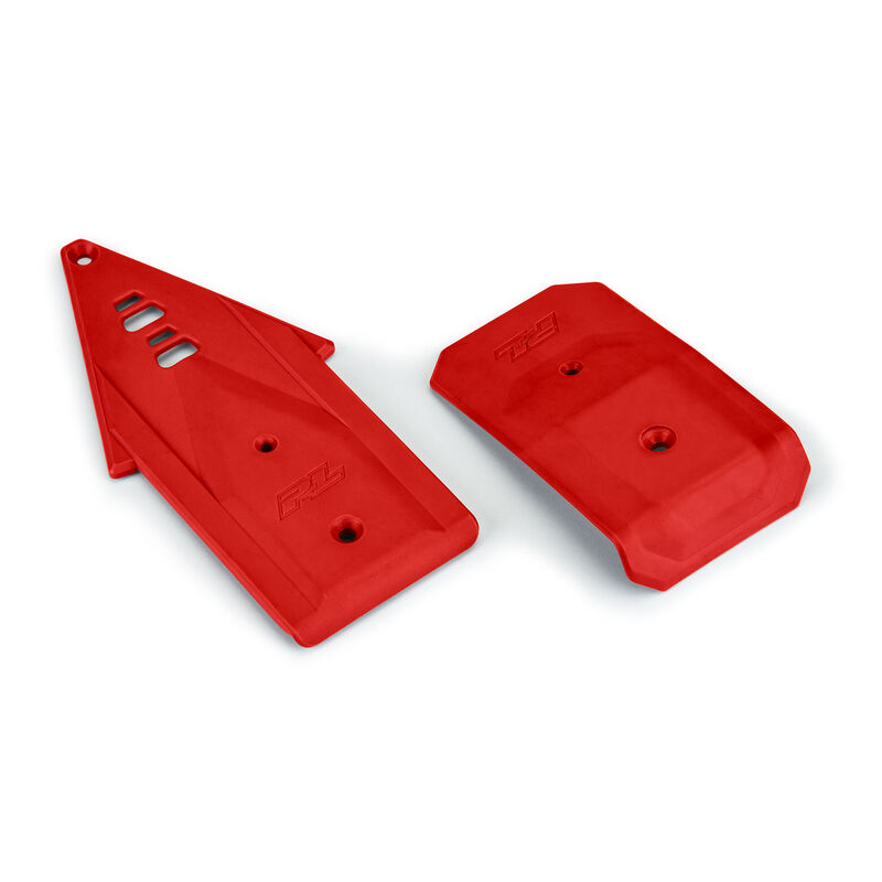 Bash Armor Front/Rear Skid Plates (Red) for ARRMA 3S Vehicles