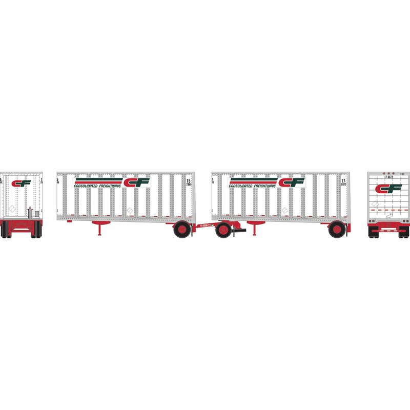 N ATH 28' Wedge Trailers Ext. Post (2) with Dolly, Consolidated Freight- Trailers: 15-2866/17-8672; Dolly: 01-0556