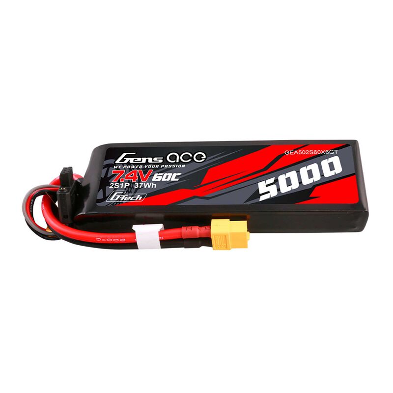 7.4V 5000mAh 2S 60C G-Tech Smart LiPo Battery: XT60