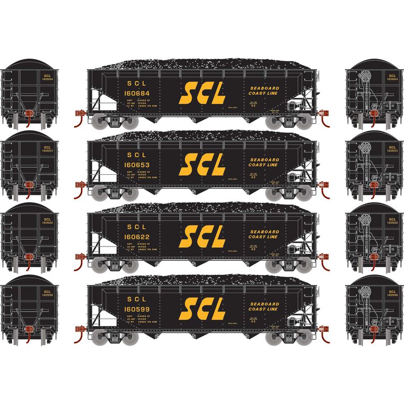 HO 40' Offset Coal Hopper with Load, SCL #1 (4)