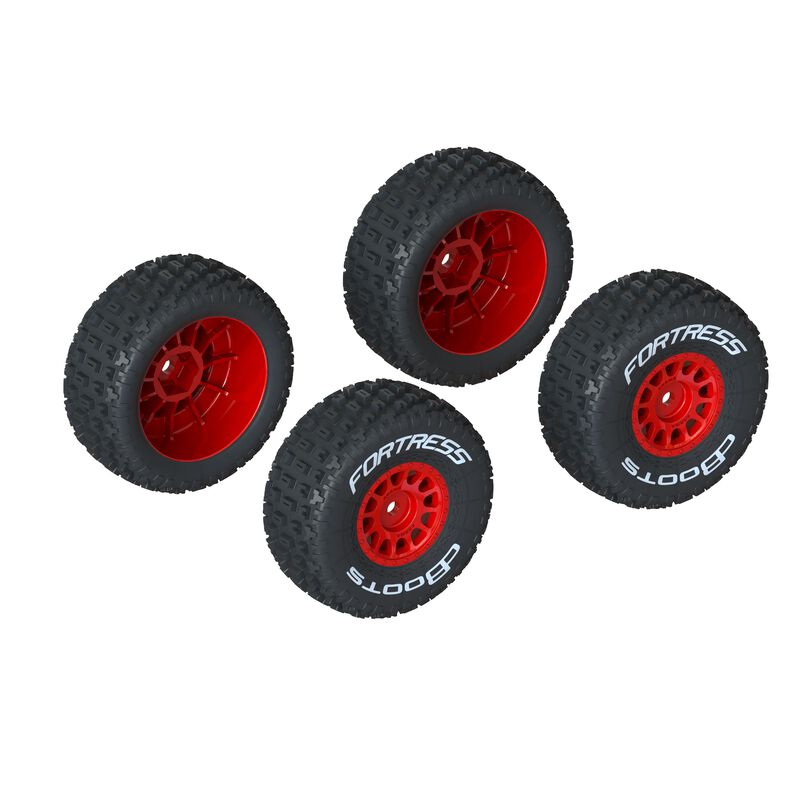 dBoots 'FORTRESS' Tire Set Glued, Red (2 Pairs)