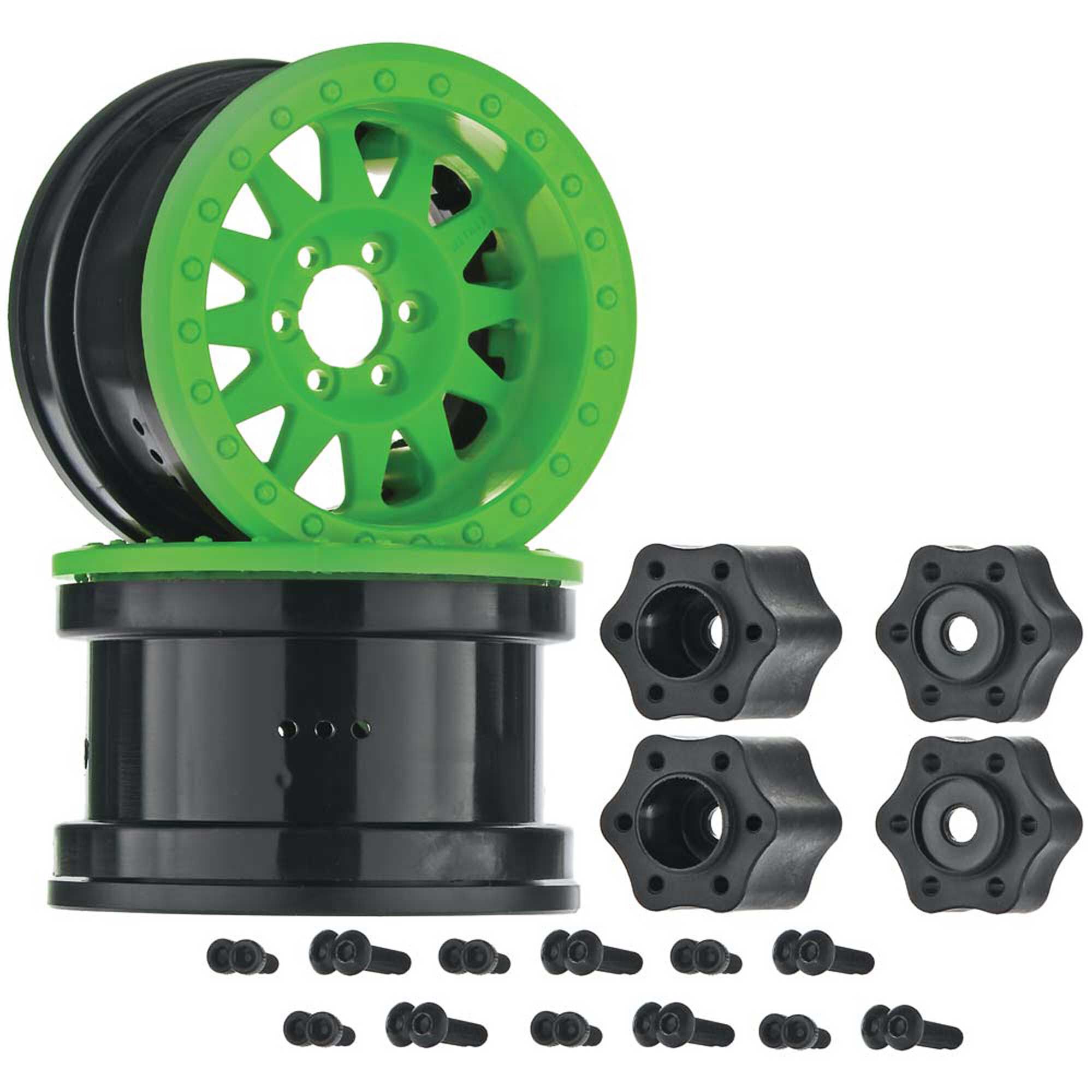 Axial 1/10 Method IFD 2.2 Beadlock Wheels, 12mm Hex, Green (2