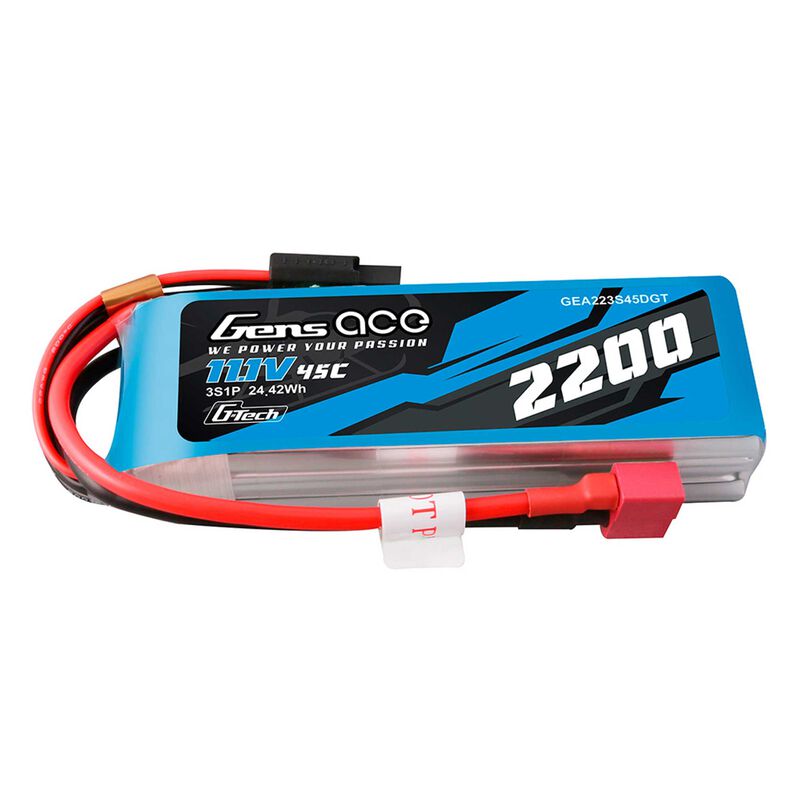 11.1V 2200mAh 45C G-Tech Smart LiPo Battery: Deans