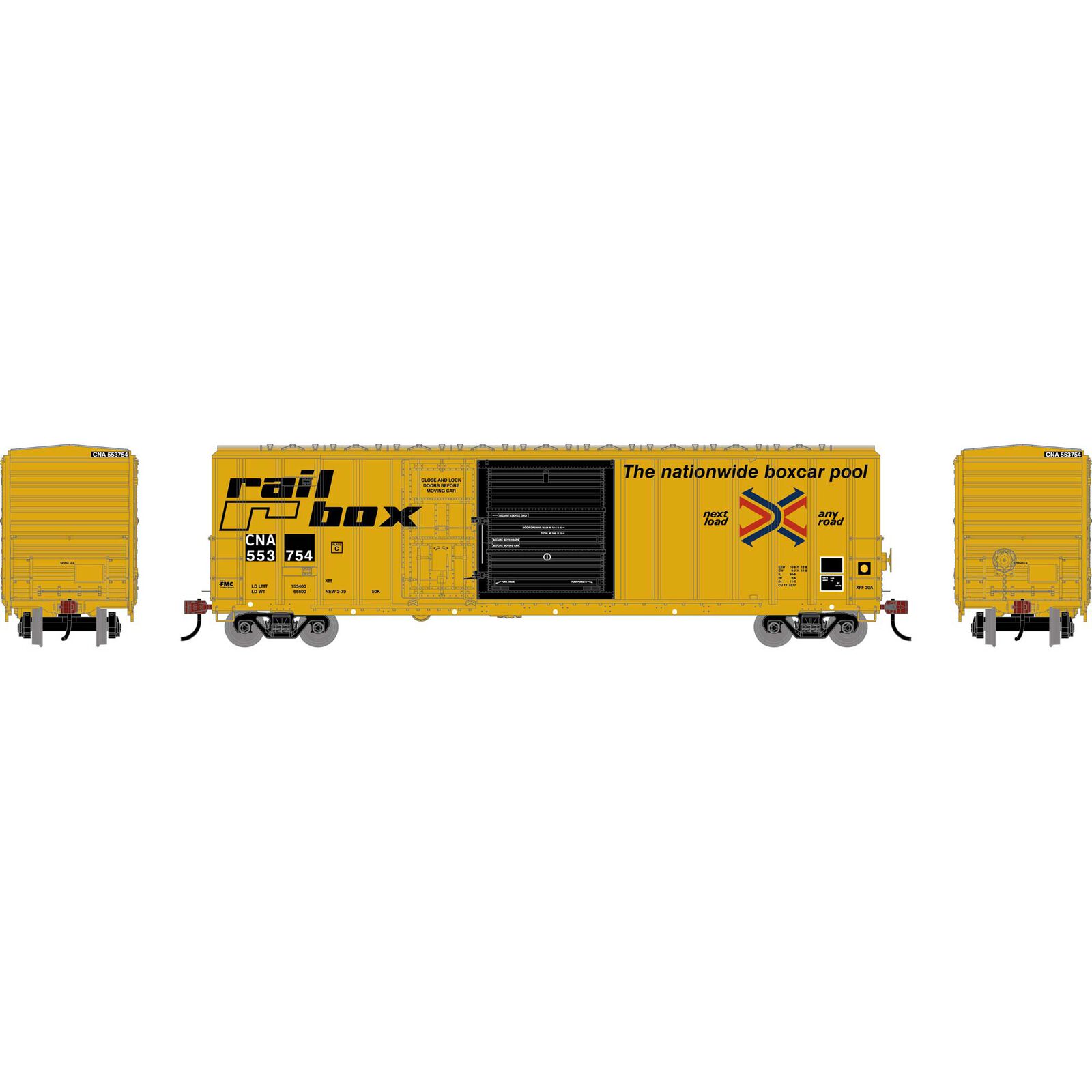 HO 50' FMC 5277 Combo Door Box Car, CNA 'Ex-Railbox' #553754