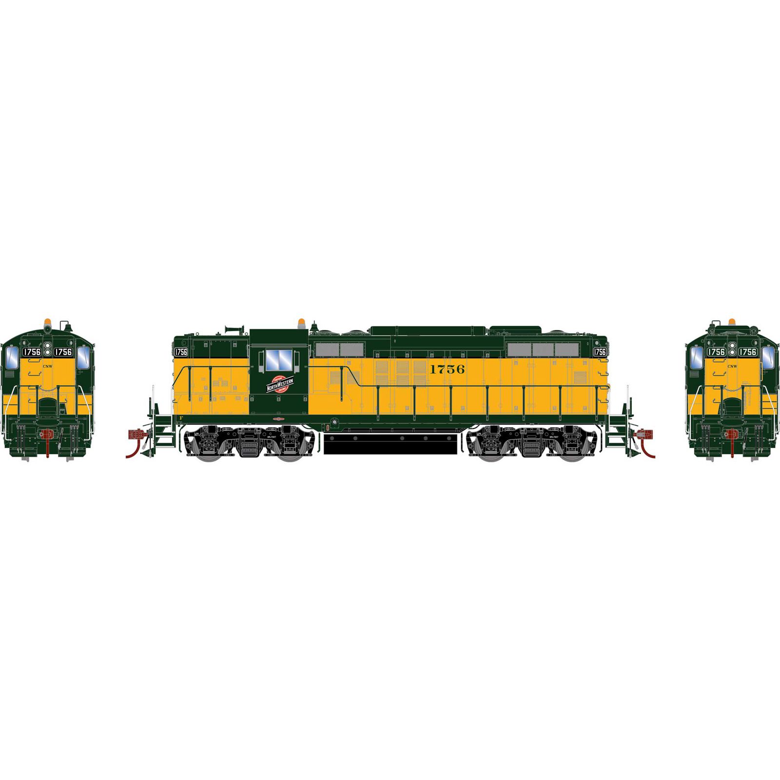 HO GP9 Locomotive Phase II with DCC & Sound, C&NW #1756
