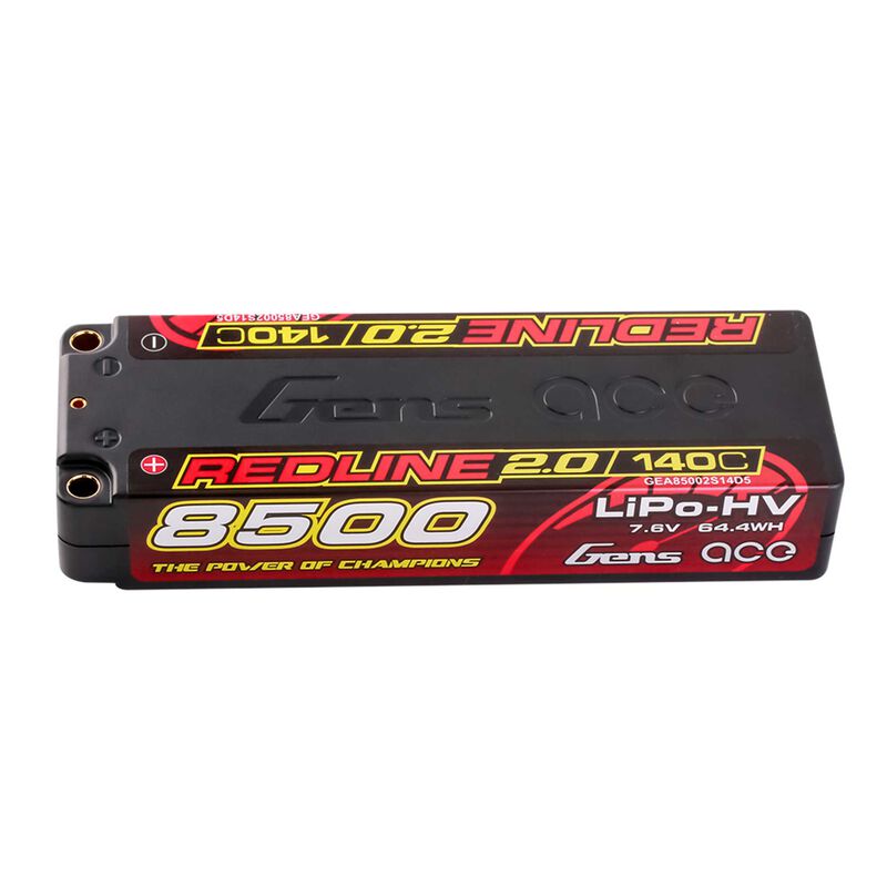 7.6V 8500mAh 2S 140C Hardcase LiHV Battery: 5mm Tubes