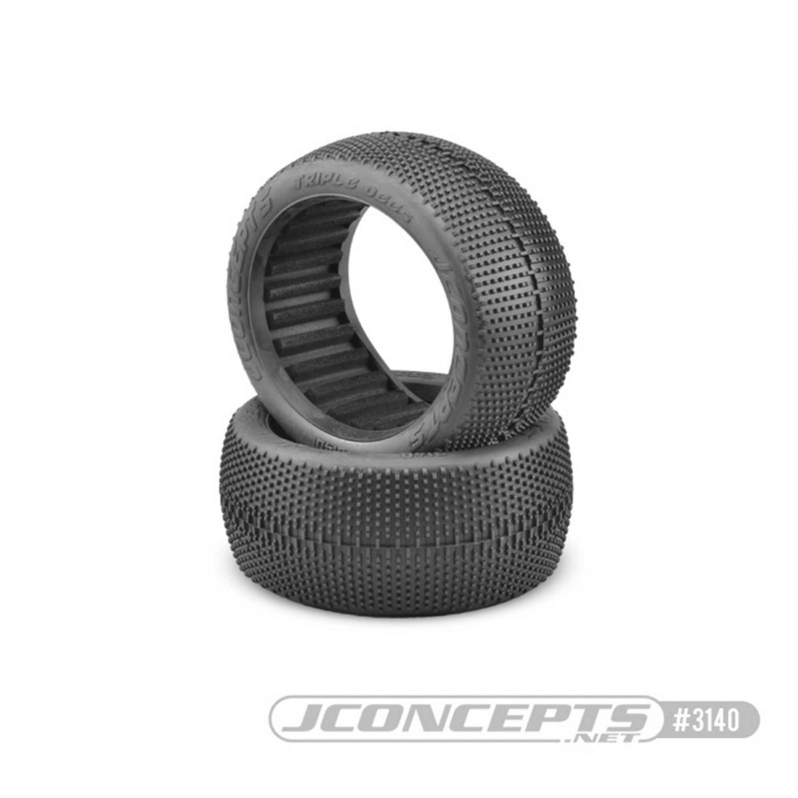 1/8 Triple Dees 4.0” Truggy Tires and Inserts, R2 Compound (2)