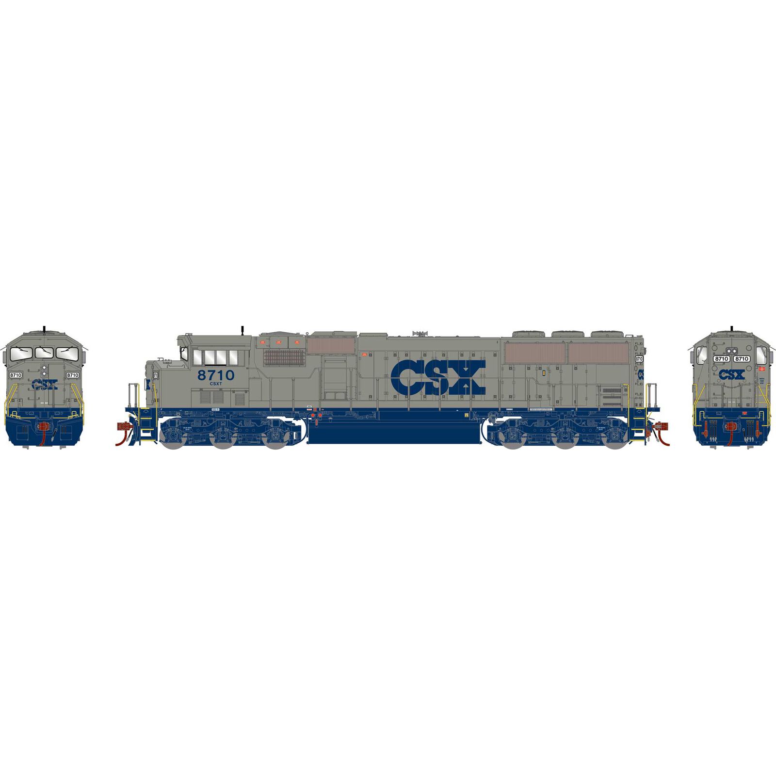 HO SD60M Tri-Clops Locomotive with DCC & Sound, CSXT #8710