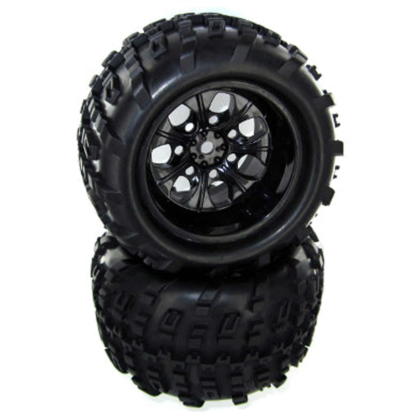 1/5 Pre-Mounted Tires / Wheels, Black (2)