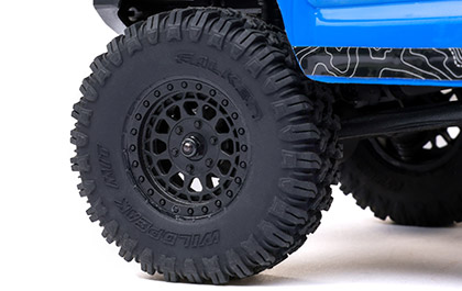 Offically licensed wheels and tyres for the Axial SCX24 Base Camp 4WD RC Rock Crawler RTR