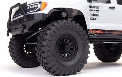 OFFICIALLY LICENSED WHEELS & TIRES for the Axial 1/10 SCX10 III Base Camp Rock Crawler RTR