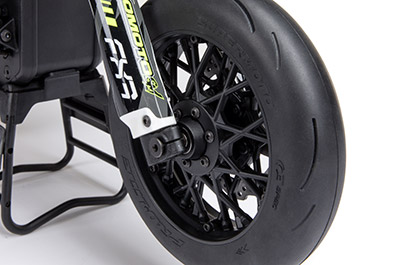 PRO-LINE RACING OE (ORIGINAL EQUIPMENT) SUPERMOTO STREET TYRES for the Losi 1/4 Promoto-SM FXR Supermoto RTR RC Motorcycle