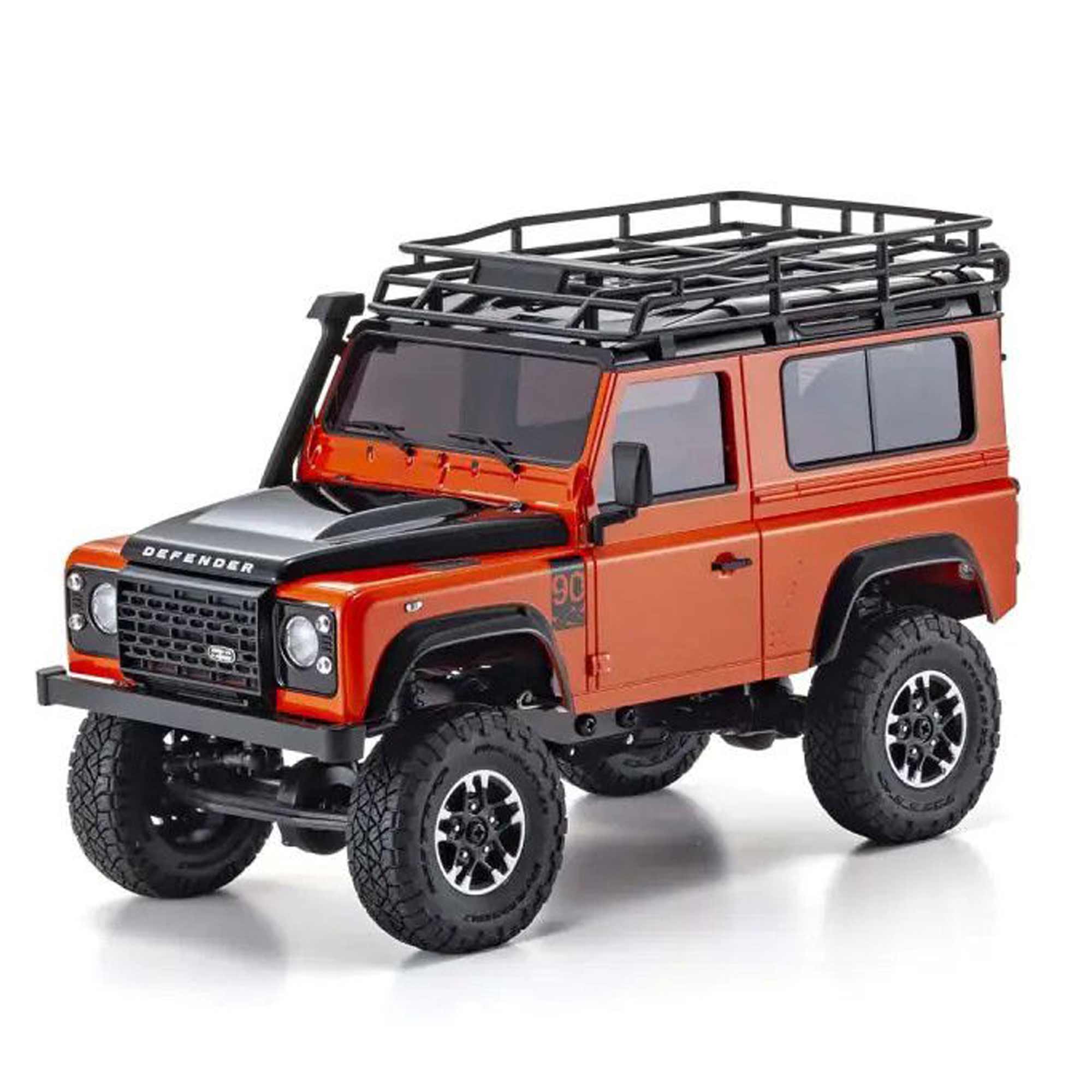 Kyosho 1/28 Land Rover Defender 90 Adventure Mini-Z 4x4 Crawler RTR,  Phoenix Orange/Santorini Black | Horizon Hobby