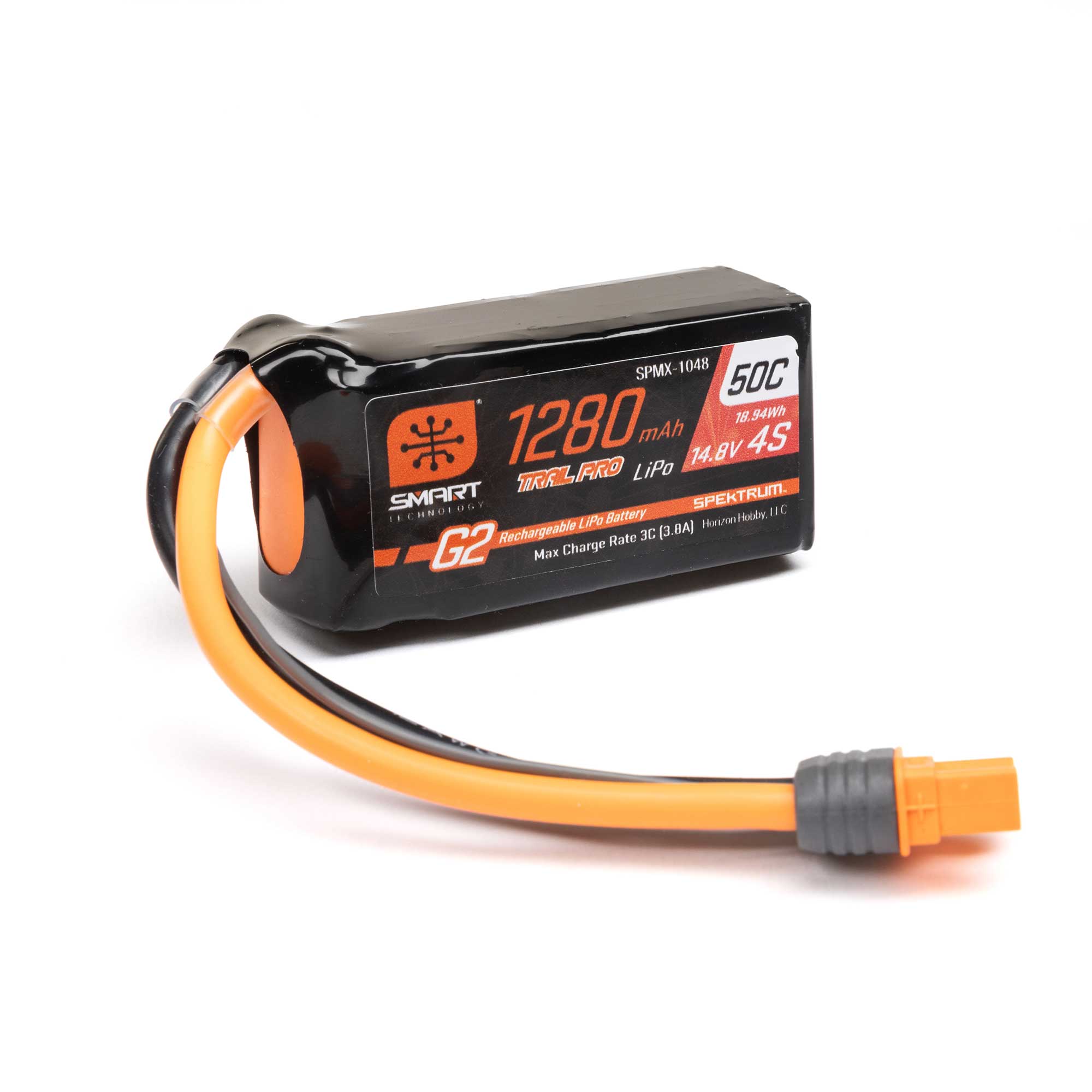 14.8V 1280mAh 4S 50C Smart G2 Trail Pro LiPo Battery: IC3