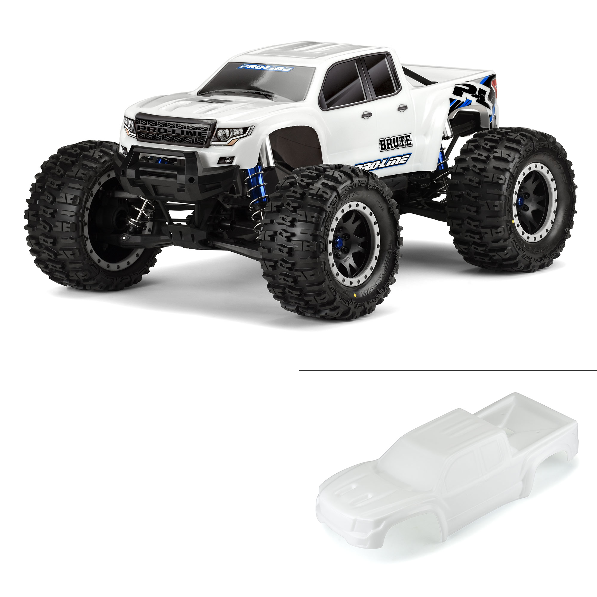 Pro Line Racing 1 5 Pre Cut Brute Bash Armor White Body X Maxx Horizon Hobby