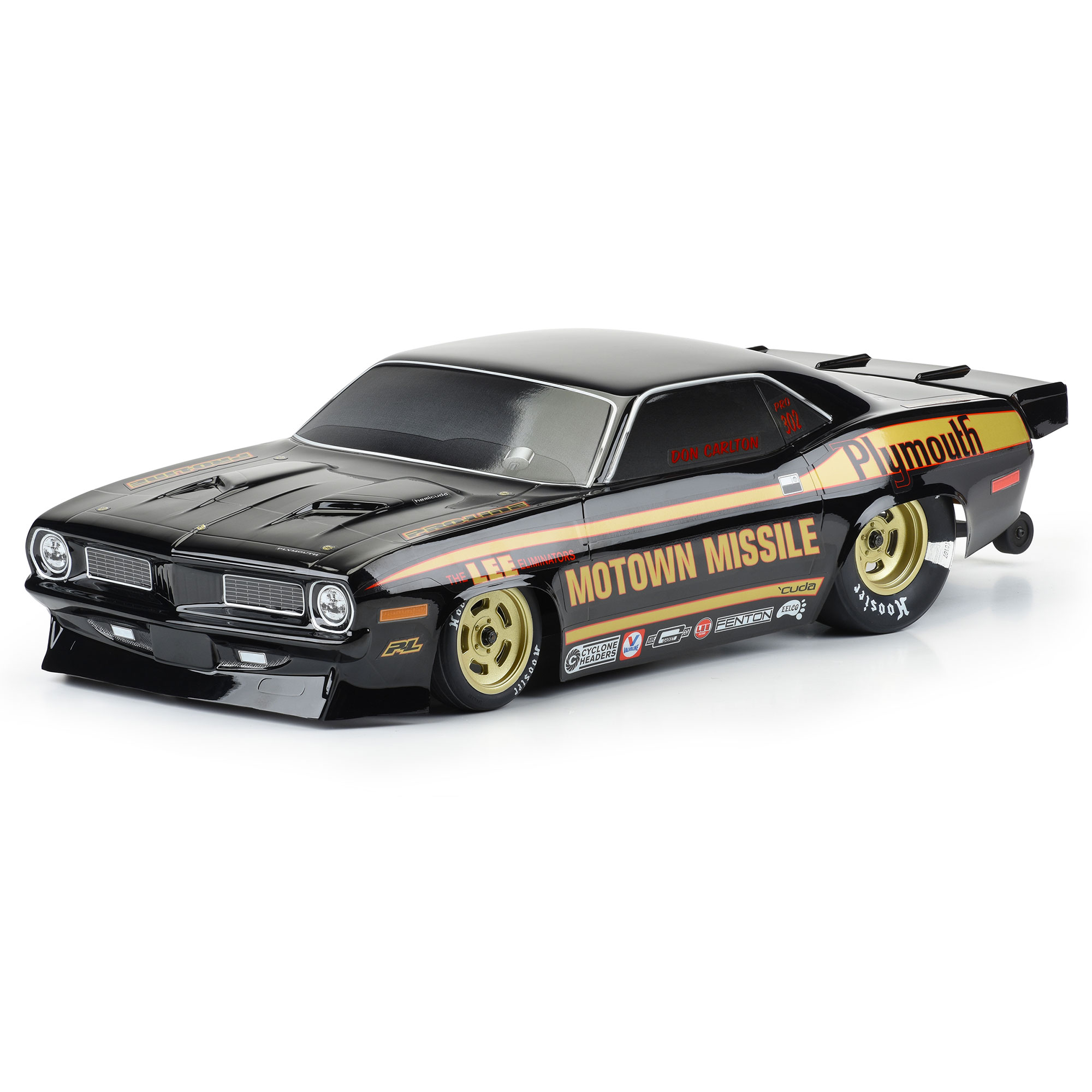 1/10 1972 Plymouth Barracuda Motown Missile Black Body: Drag Car