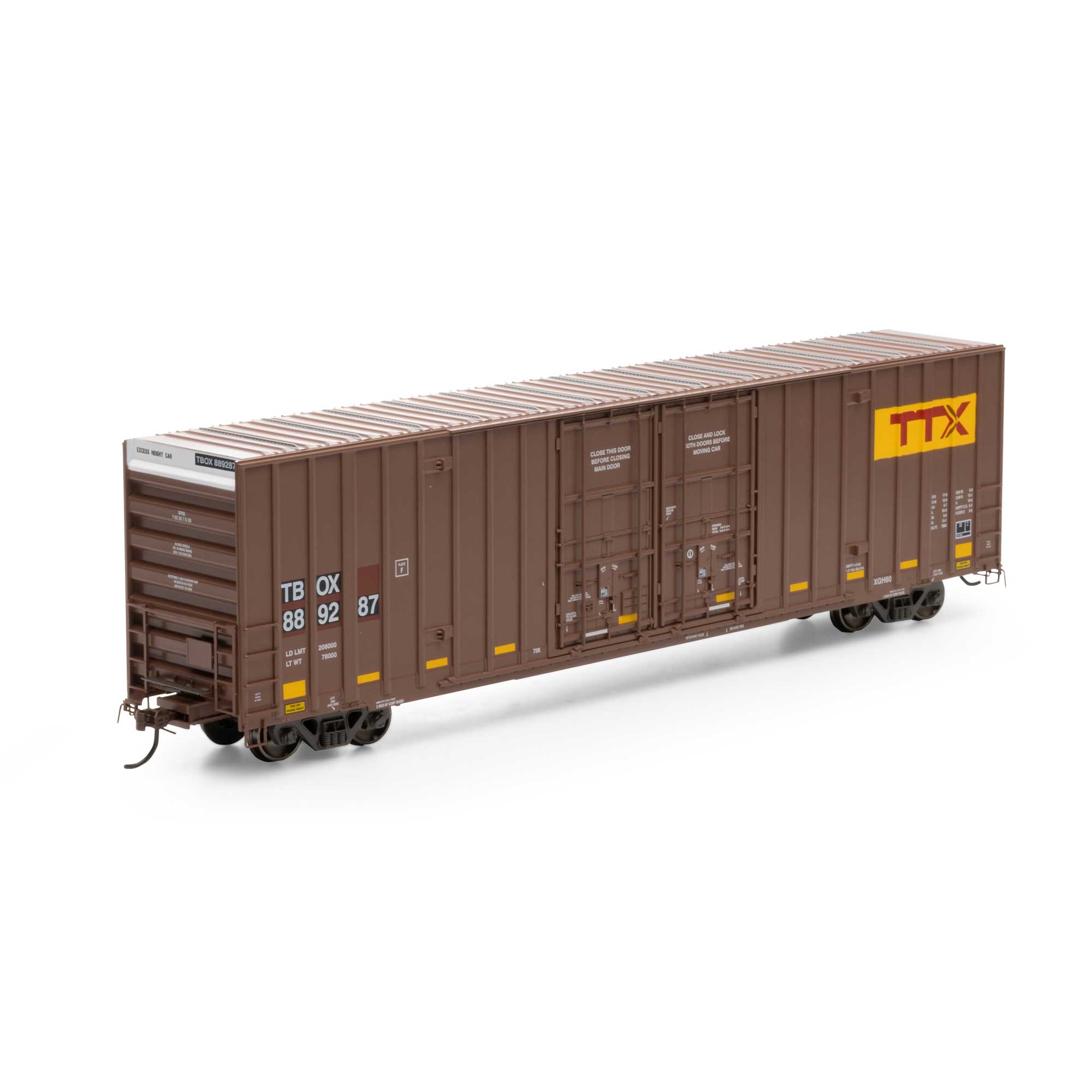 Athearn HO RTR 60' Gunderson Box, TBOX/TTX/Patched #889287 