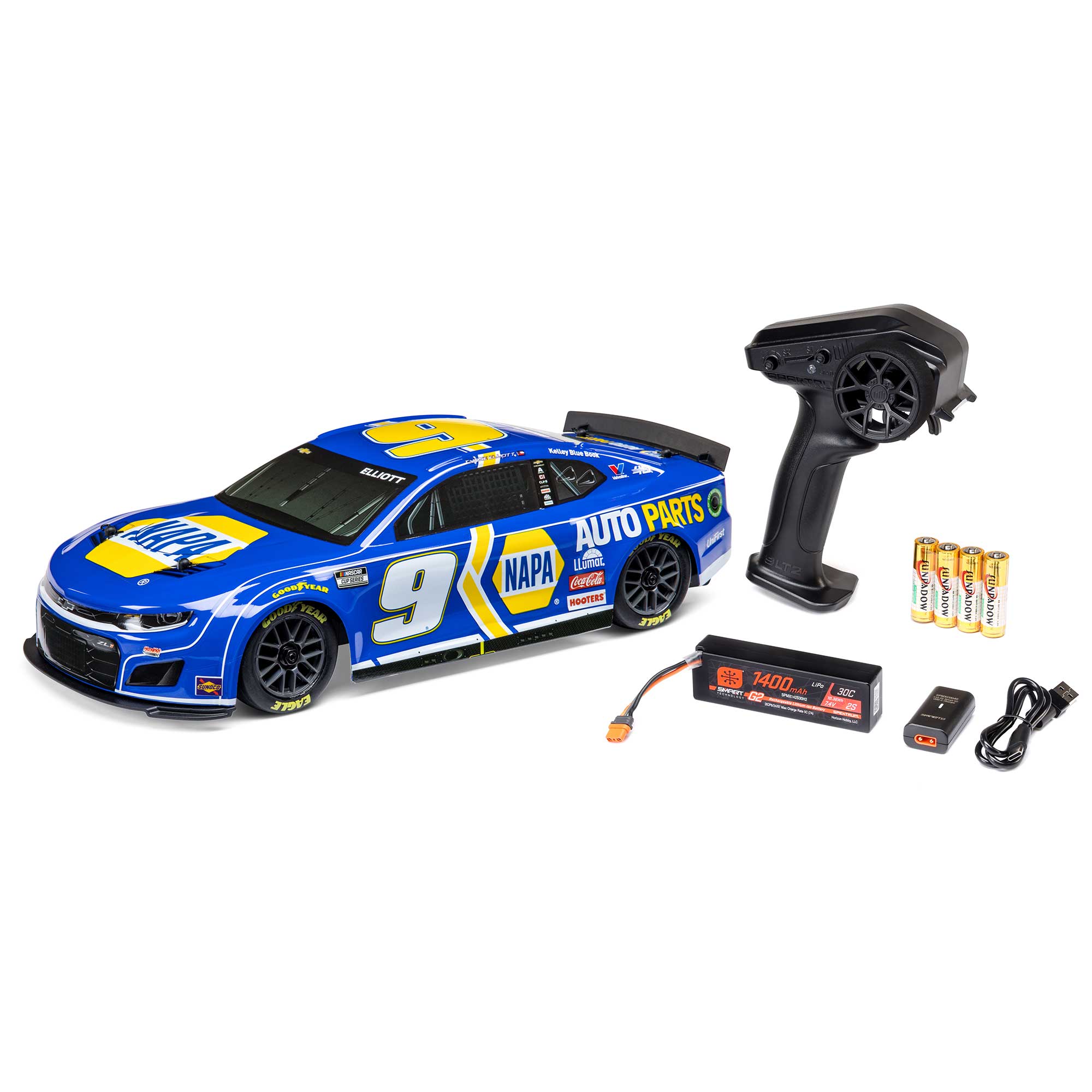 1/12 Losi NASCAR AWD RC Racecar, Chase Elliott No. 9 NAPA 2024 Chevrolet ZL1 Camaro