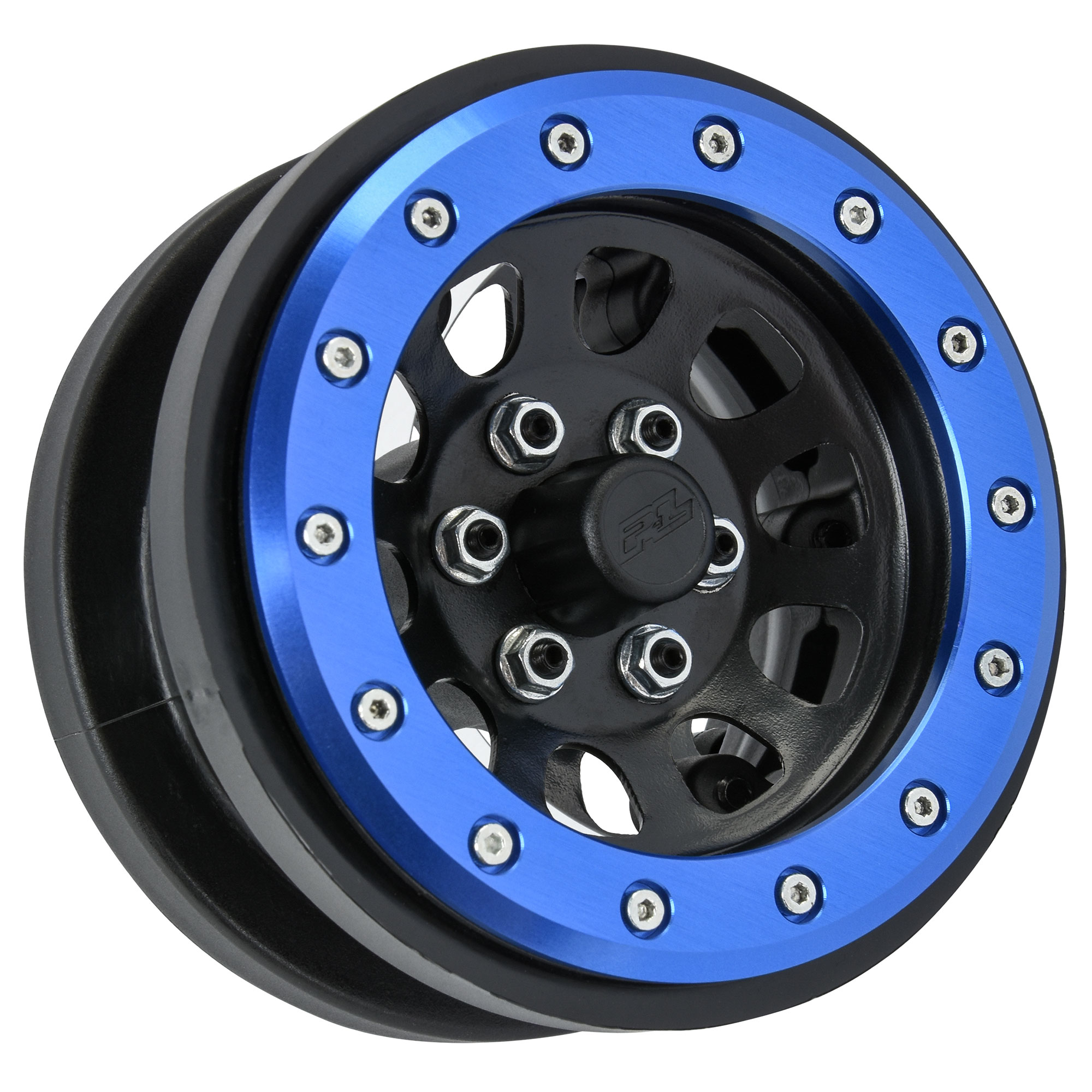 1/6 Steelies Stamped Steel 2.9" Dual Offset SCX6 Wheels Blue/Black