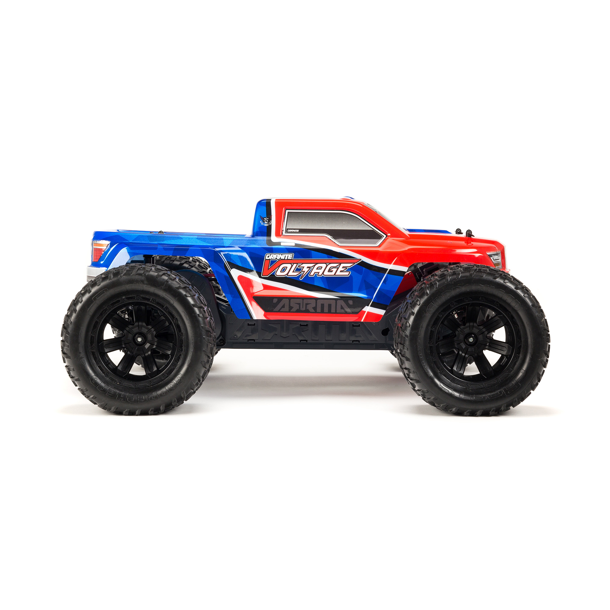 1/10 GRANITE VOLTAGE 2WD RTR Brushed Monster Truck (Battery & Charger Included), Red/Blue