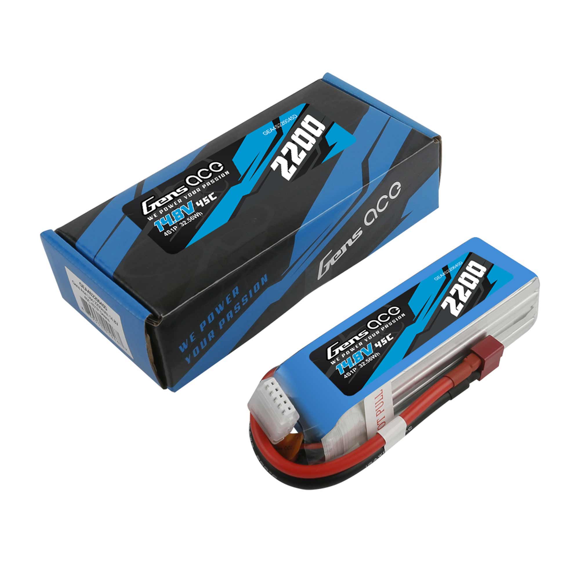 14.8V 2200mAh 4S 45C LiPo Battery: Deans