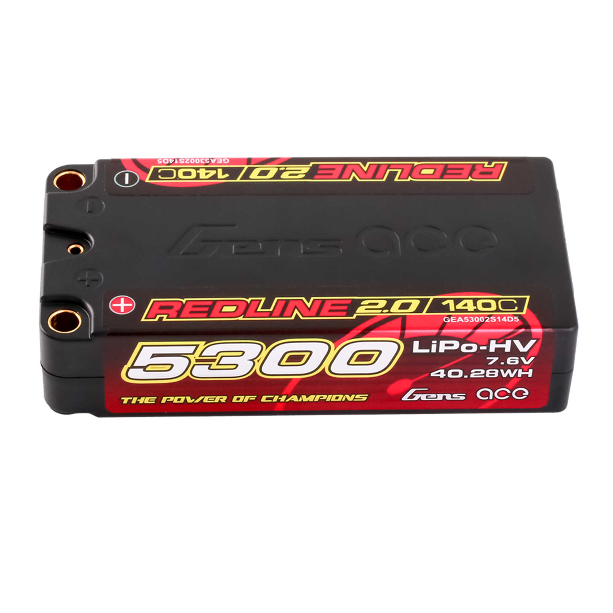 Gens ace 7.6V 5300mAh 2S 140C LiHV Shorty 5.0mm bullet | Horizon Hobby