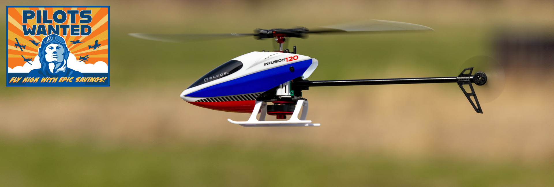 Order the Blade InFusion 120 BNF Basic RC Helicopter on sale today during the Pilots Wanted Sale